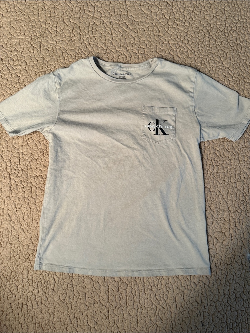 Calvin Klein Jeans Pale Blue Logo Pocket Short Sleeve Tee